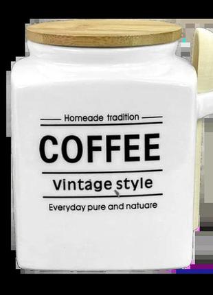 Банка для кофе "vintage style" с ложкой 800мл stenson mc4552-c 10*10*13см