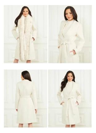 Пальто marciano by guess серое бежевое8 фото