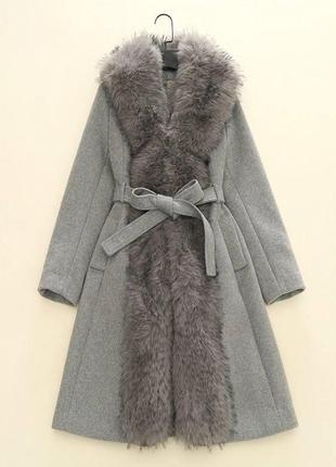 Пальто marciano by guess серое бежевое6 фото