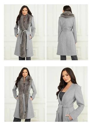 Пальто marciano by guess серое бежевое9 фото