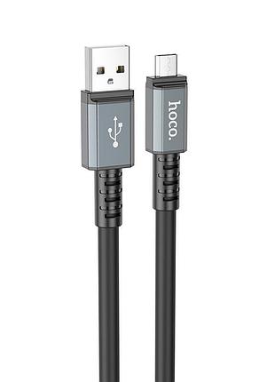 Кабель hoco micro usb strength charging data cable x85 |1m, 2.4a| black