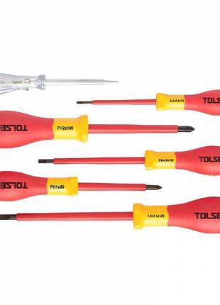 Комплект изолированных отверток tolsen tools premium vdeline 6 шт.