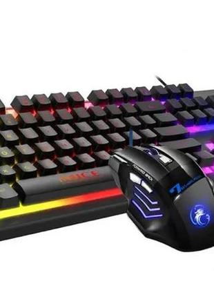 Игровой комплект 4в1 с подсветкой rgb gaming 8849 мышка/наушники/клавиатура/коврик