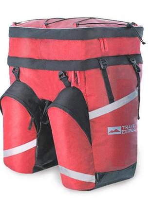 Рюкзак-штаны на багажник с верхней загрузкой travel extreme mono 60l red