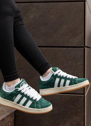 Кросівки adidas campus dark green white4 фото