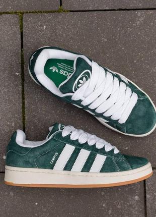 Кросівки adidas campus dark green white8 фото