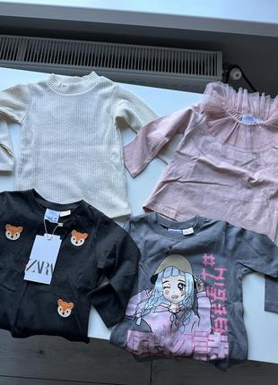 Водолазка гольф реглан набор 4 в 1 комплект лот лонгслив тельняшка блуза zara 12 - 18 мес 86 см год полтора