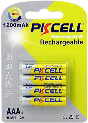 Акумулятор aaa pkcell aaa1200-4b 1200mah 1.2v ni-mh rechargeable battery 4шт