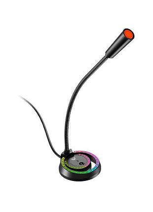 Микрофон игровой meetion mt-mc14 с rgb подсветкой черный