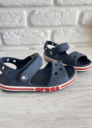 Дитячі сандалії для хлопчика crocs bayaband sandal k 205400-4cc 24-25 (c8) темно-сині.