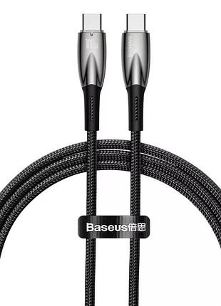 Кабель baseus cadh000801 glimmer series fast charging type-c to type-c 100w 2m black