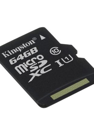 Карта памяти kingston sdcs2/64gbsp microsdxc canvas select plus 100r a1 c10 s