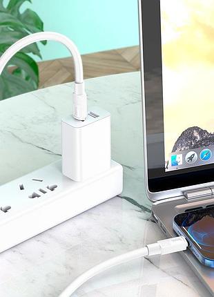 Кабель hoco type-c to lightning solid pd charging data cable x84 1m 20w white 5