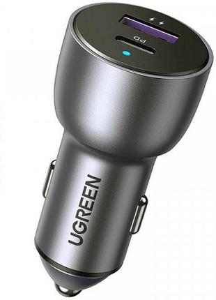 Автомобильное зарядное устройство для ugreen 60980 cd213 36w usb-c usb-a qc 3.0 серый