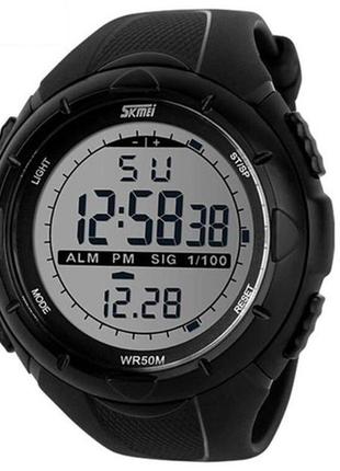 Часы наручные мужские с подсветкой skmei 1025bk 5atm 50мм black