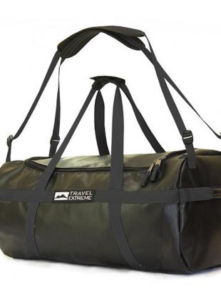 Сумка-рюкзак с плотной водонепроницаемой тканью travel extreme teza 60l black