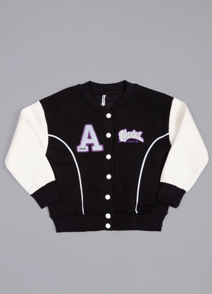 Бомбер на флисе для девочек, кофта на кнопках тепла, спортивный джемпер, кардиган с...