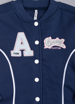 Бомбер на флисе для девочек, кофта на кнопках тепла, спортивный джемпер, кардиган с...