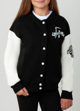 Бомбер на флисе для девочек, кофта на кнопках тепла, спортивный джемпер, кардиган с...