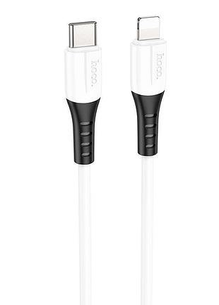 Кабель hoco type-c to lightning silicone charging data cable x82 1m 20w/3a white