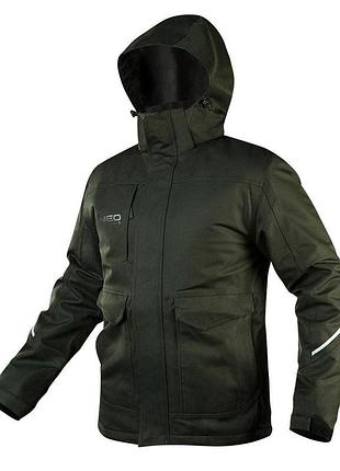 Робоча куртка neo tools camo водонепроникна з мембраною з tpu розмір xl зелений (81-573-xl)