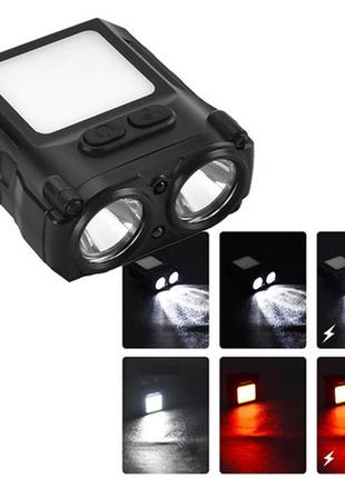 Фонарь налобный sh-t808-2xpe+20smd с датчиком движения