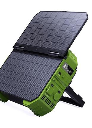 Портативная зарядная станция с солнечной панелью browey solar panel 22w pn-600 eu version ac/dc 2usb/type-c
