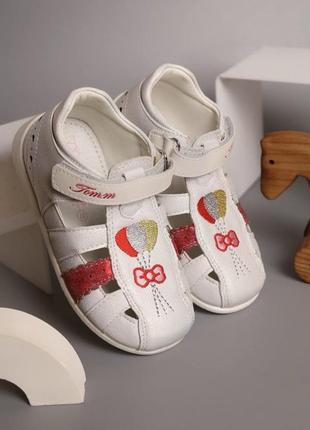 Босоніжки дитячі шкіряні білі tom.m