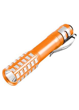 Ліхтар ручний на батарейках 7001-03-cm 1xaa з кліпсою orange