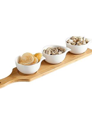 Набор менажниц на подставке stenson yg00511 4 предмета белый