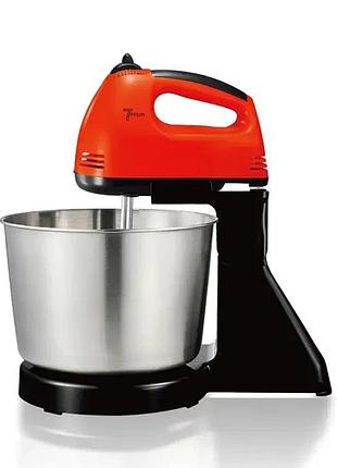 Миксер с чашей stand mixer r-6637r 250 вт 7 скоростей красный
