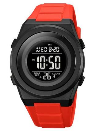 Годинник наручний чоловічий skmei 2080rd 5 atm 45 мм black/red