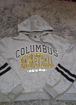 Женская толстовка короткая утепленная н & m размер s