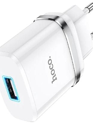 Адаптер hoco сетевой ardent n1 1usb 2.4a 12w white