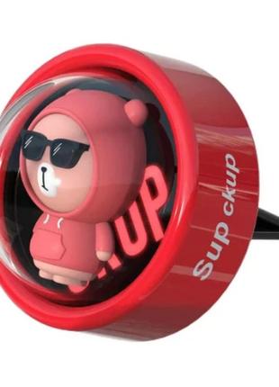 Ароматизатор для автомобіля на воздуховод prc space bear делікатний аромат свіжості red