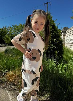 Дитячий літній костюм на хлопчика або дівчинку собачки  zara  розміри 98,1043 фото
