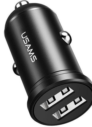 Адаптер автомобильный usams us-cc114 c20 2usb 2.4a черный black