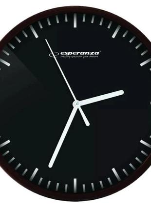 Годинник настінний esperanza wall clock budapest black 20см (ehc010k)