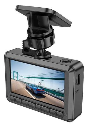 Видеорегистратор hoco driving recorder with display dv2 2.45" 1080p/30fpsi black