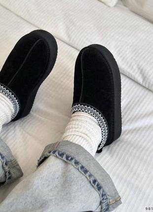 Короткие замшевые угги с вышивкой, трендовые уги с вышивкой, угги автоледи 37-41р код 9817