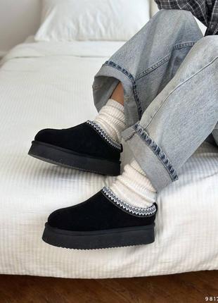 Короткие замшевые угги с вышивкой, трендовые уги с вышивкой, угги автоледи 37-41р код 9817