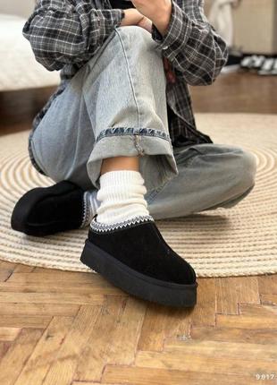 Короткие замшевые угги с вышивкой, трендовые уги с вышивкой, угги автоледи 37-41р код 9817