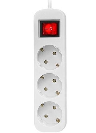 Сетевой фильтр с заземлением defender s318 1.8м/3 розетки/2200 вт белый (992330)
