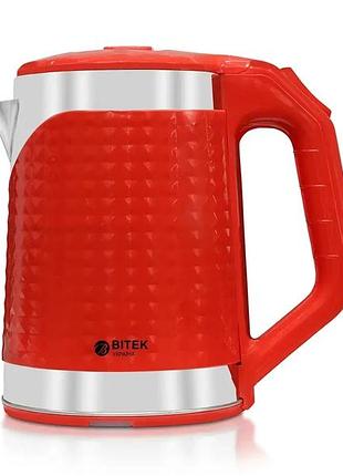 Электрический чайник bitek bt-3118 2.2l 2000вт red