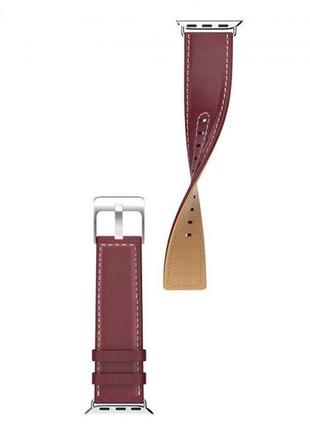 Шкіряний ремінець для apple watch series 4 hoco duke series wb04 44 mm wine red