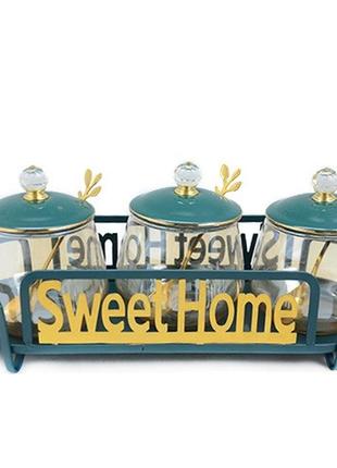 Банки на подставке "sweet home" stenson yg00934-5 4пр/наб 300мл