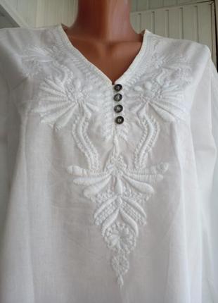 Коттоновая блуза с вышивкой вышиванка4 фото