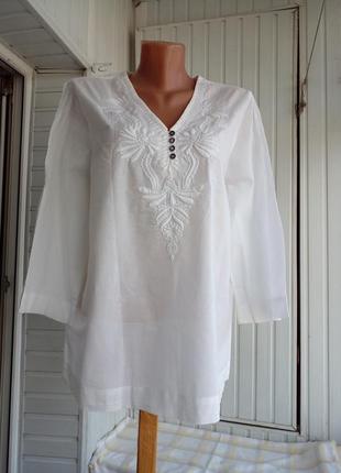 Коттоновая блуза с вышивкой вышиванка2 фото