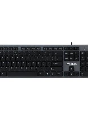 Usb проводная клавиатура meetion k841 черная standard chocolate ultrathin