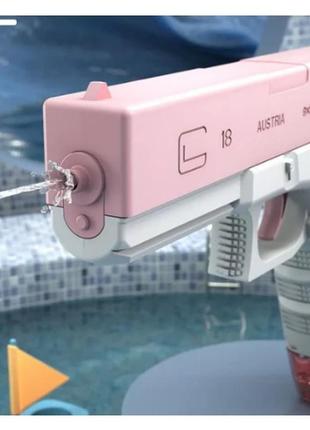 Іграшковий водяний пістолет water gun glock usb  pink2 фото